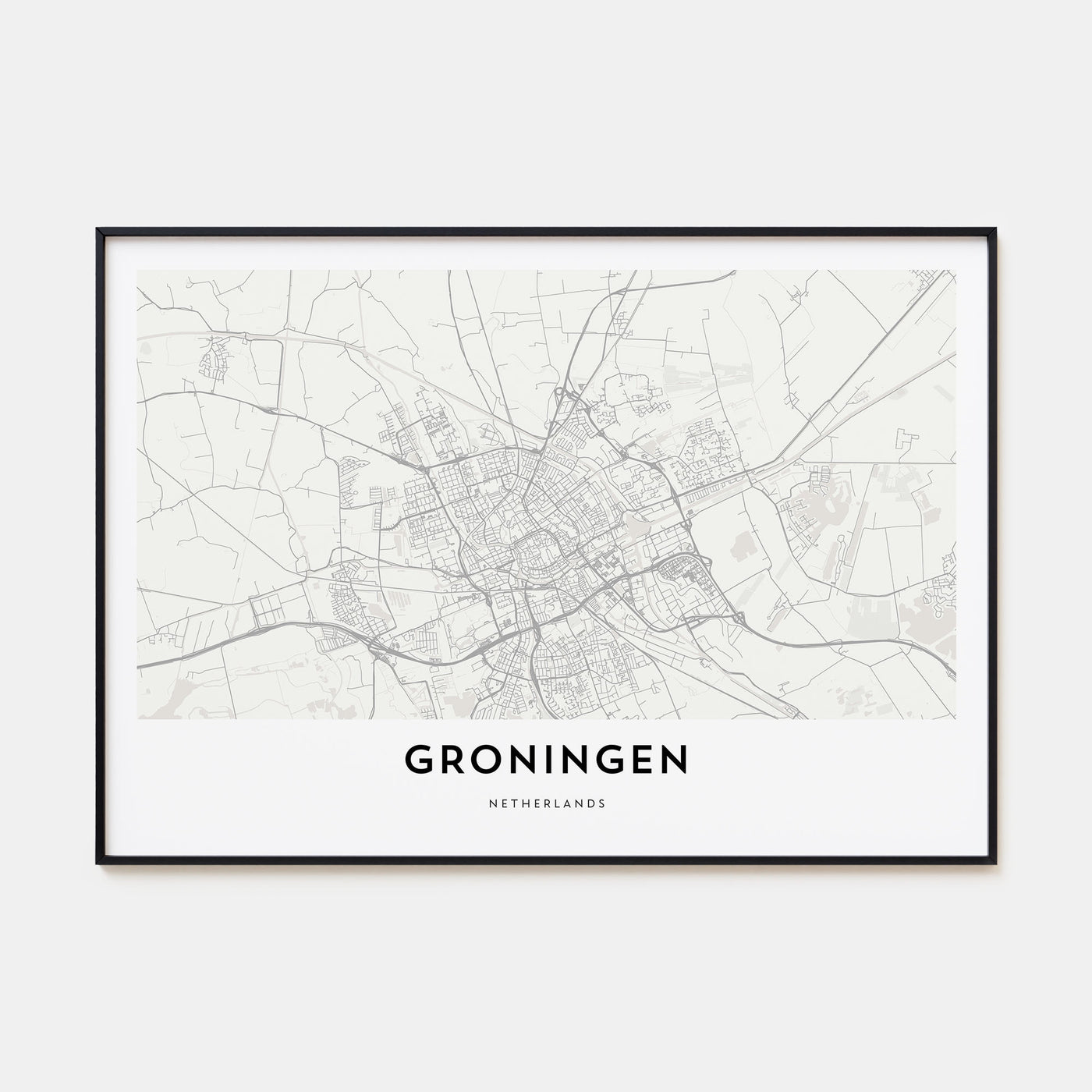 Groningen Map Landscape Poster