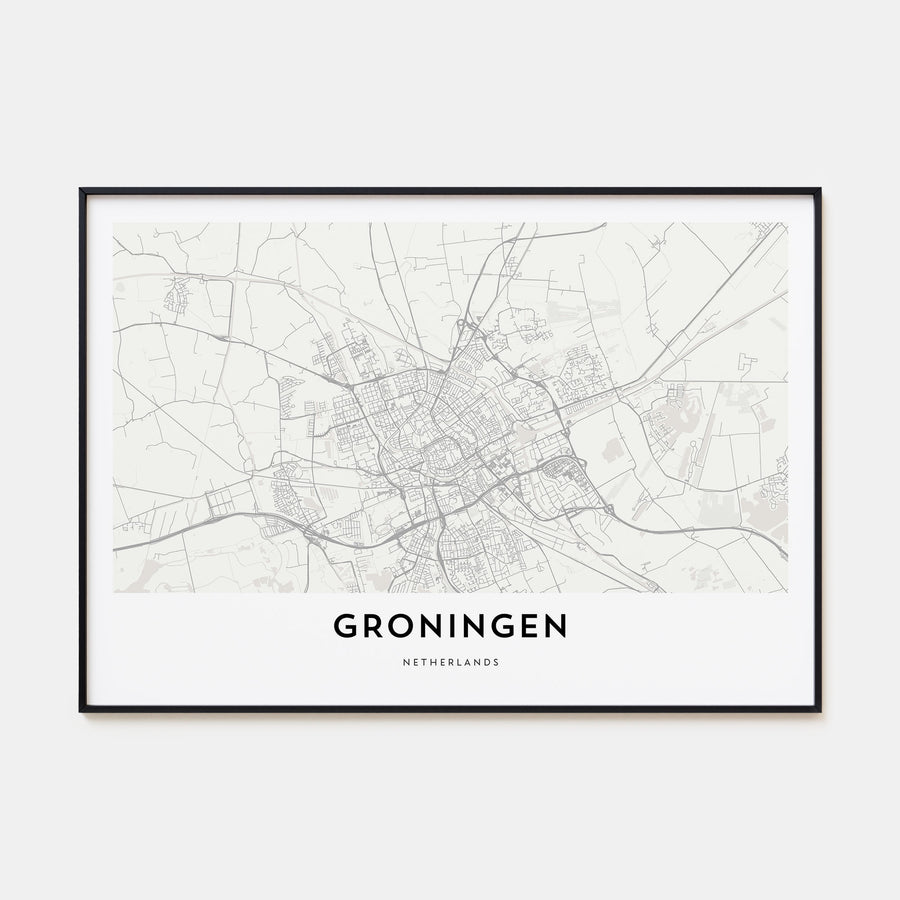 Groningen Map Landscape Poster