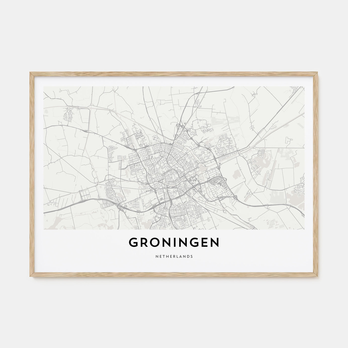 Groningen Map Landscape Poster