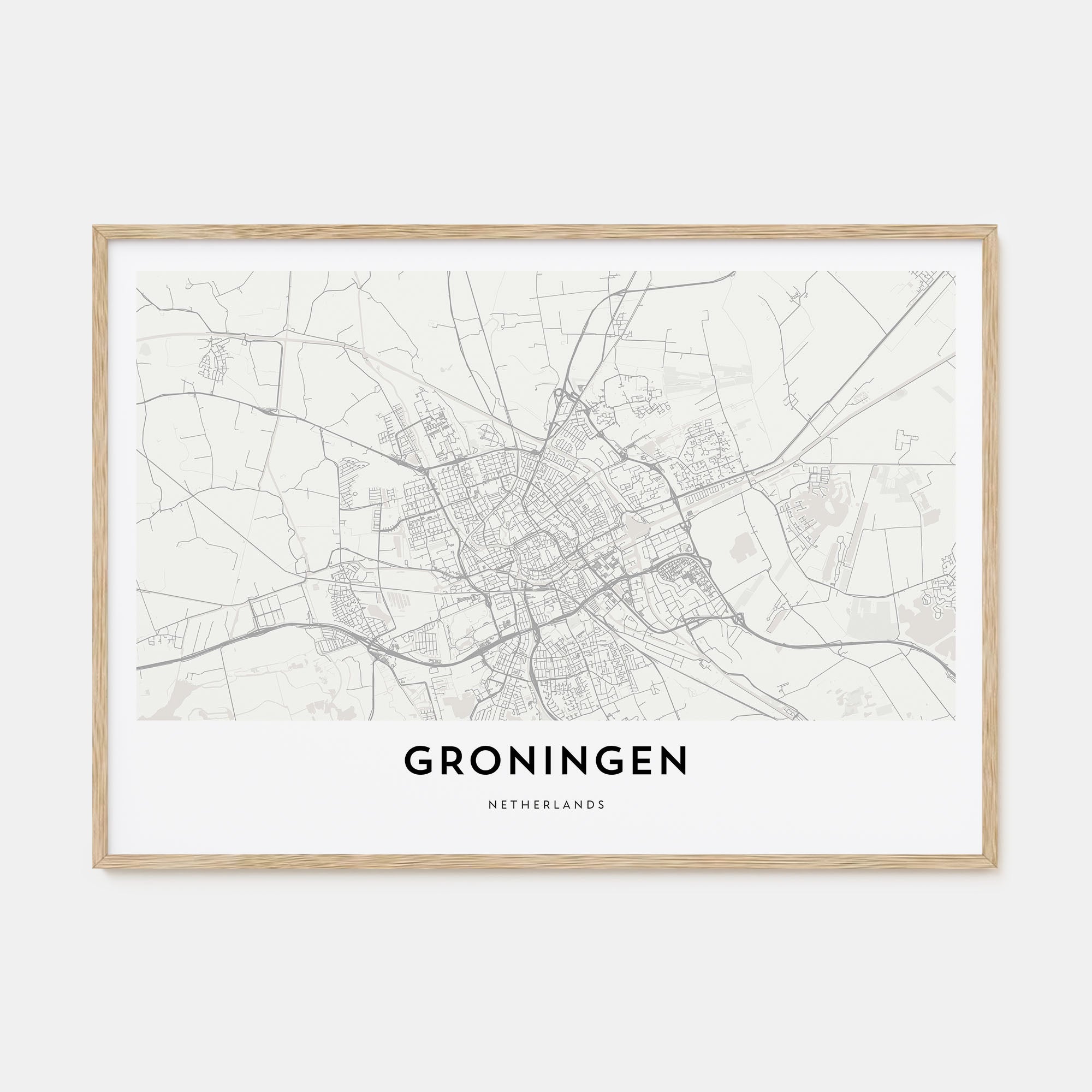 Groningen Map Landscape Poster