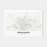 Groningen Map Landscape Poster