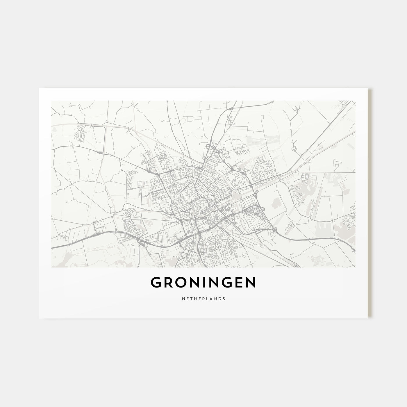 Groningen Map Landscape Poster