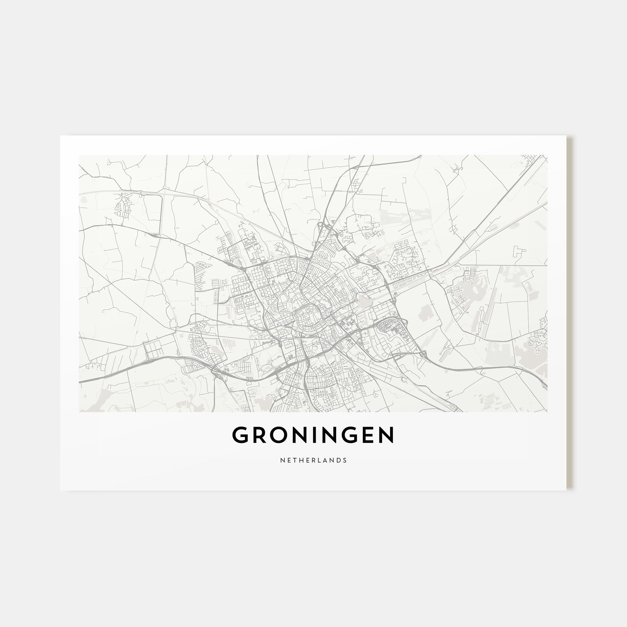 Groningen Map Landscape Poster