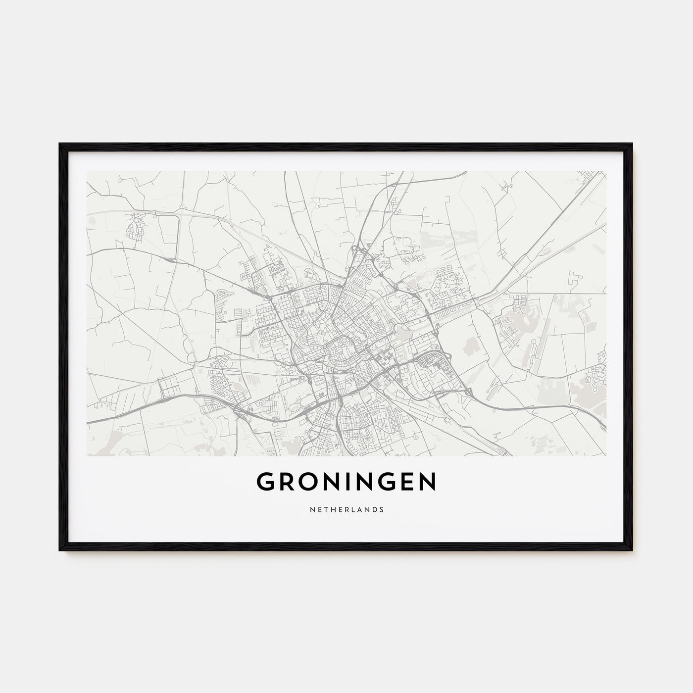 Groningen Map Landscape Poster
