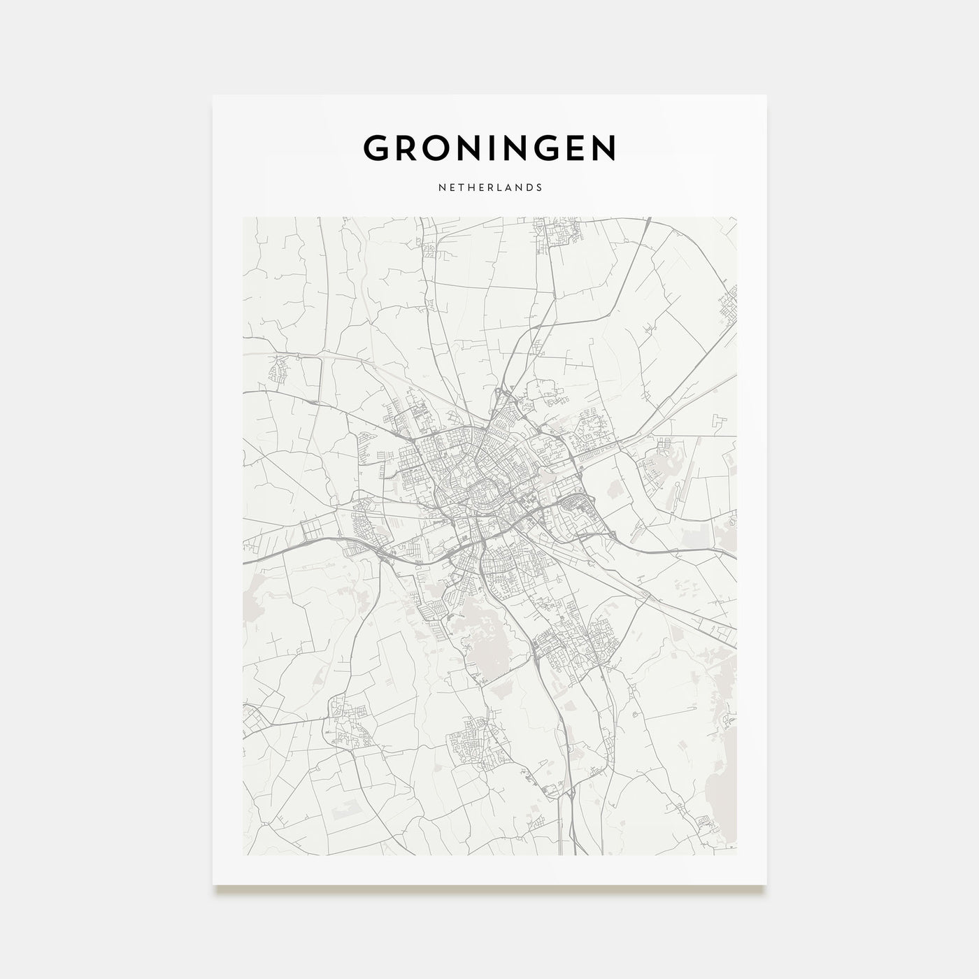 Groningen Map Portrait Poster