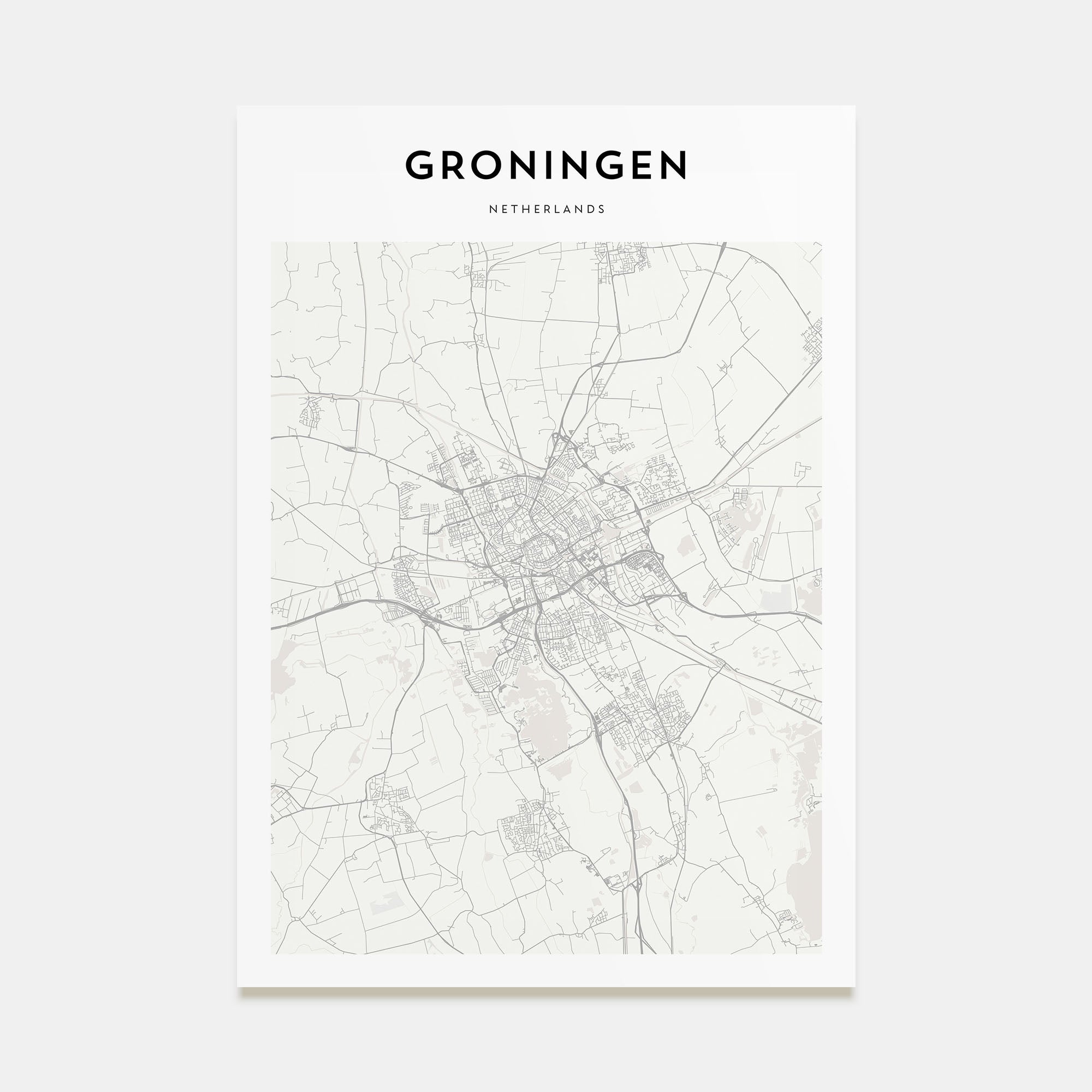 Groningen Map Portrait Poster