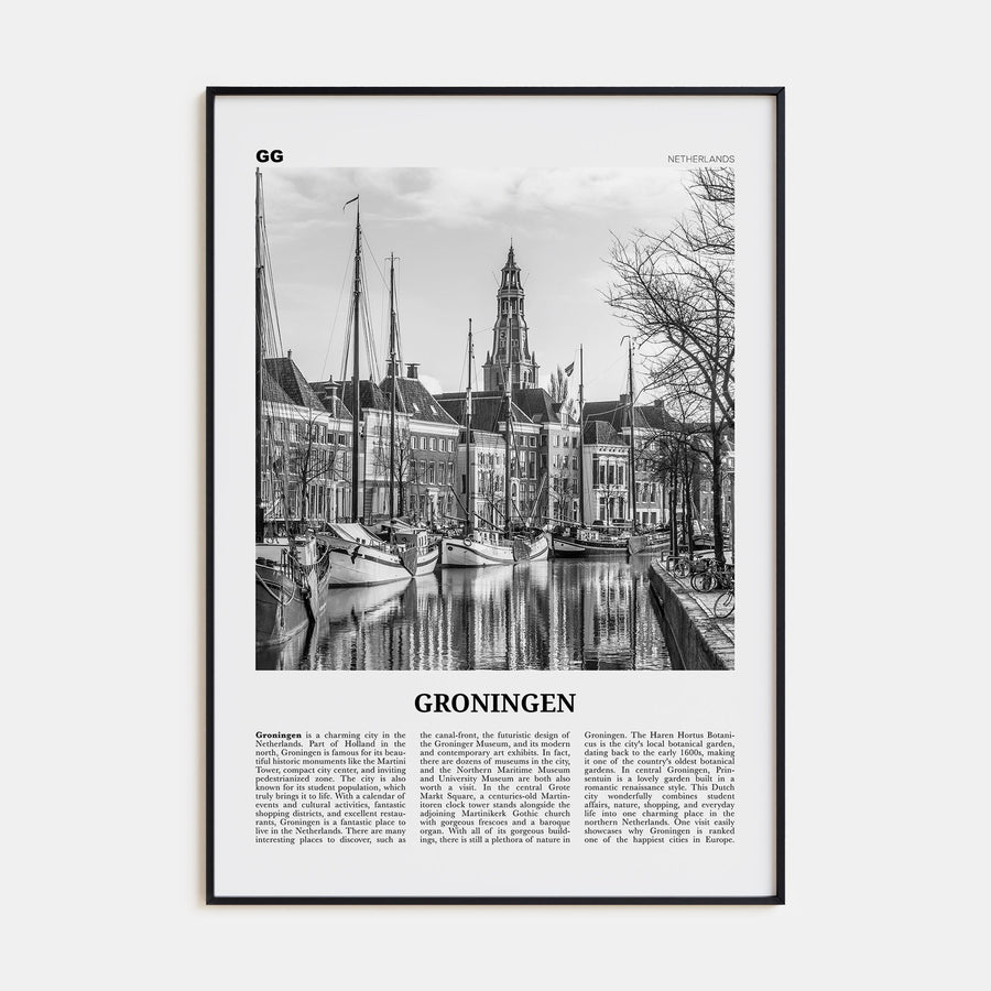 Groningen Travel B&W Poster