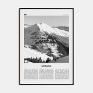 Gstaad Travel B&W Poster