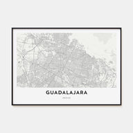 Guadalajara Map Landscape Poster