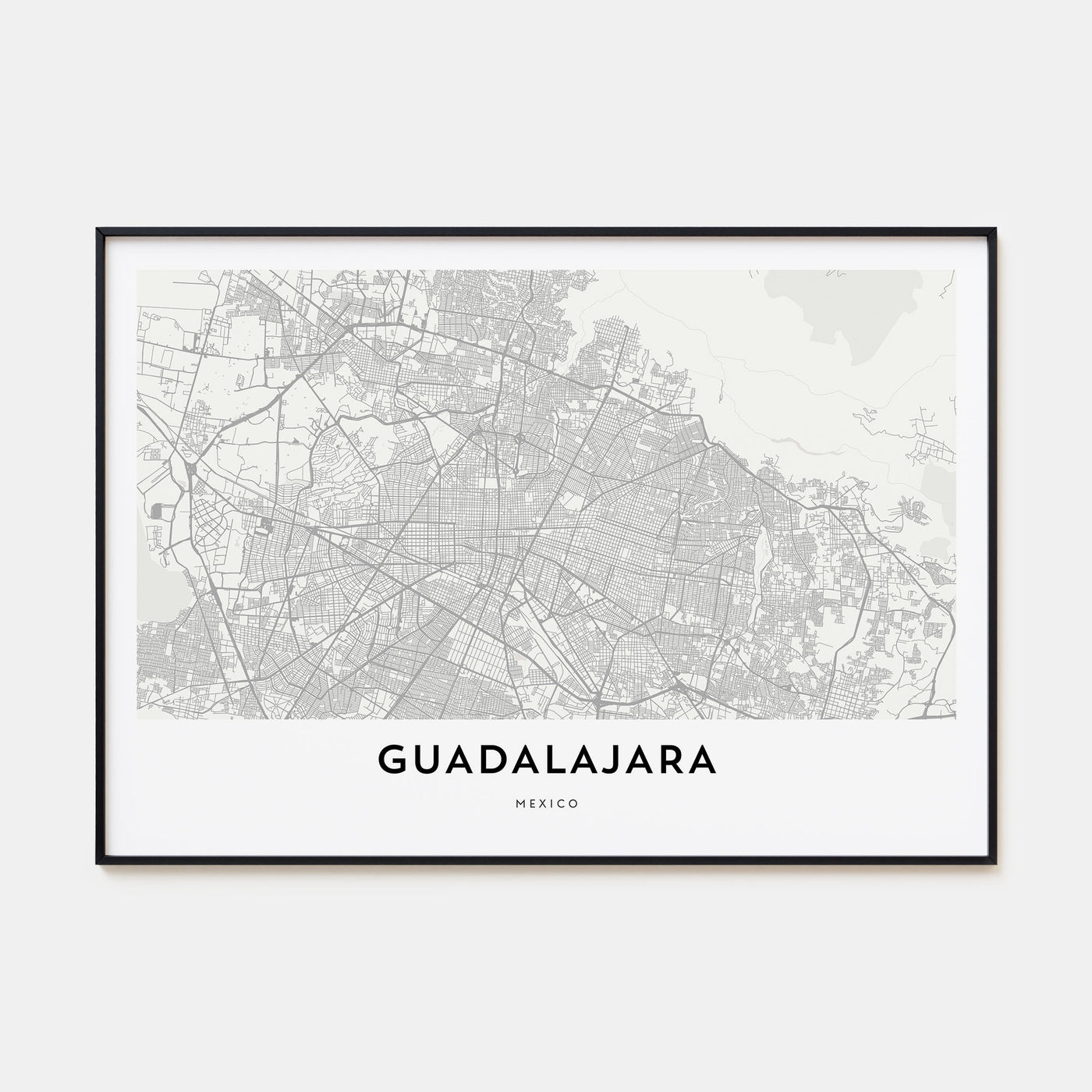 Guadalajara Map Landscape Poster