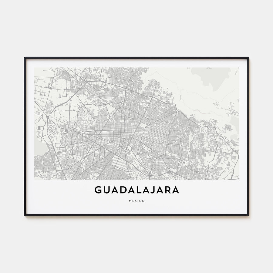 Guadalajara Map Landscape Poster