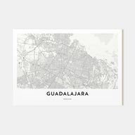 Guadalajara Map Landscape Poster