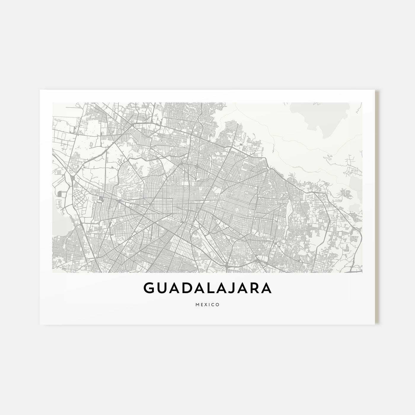 Guadalajara Map Landscape Poster