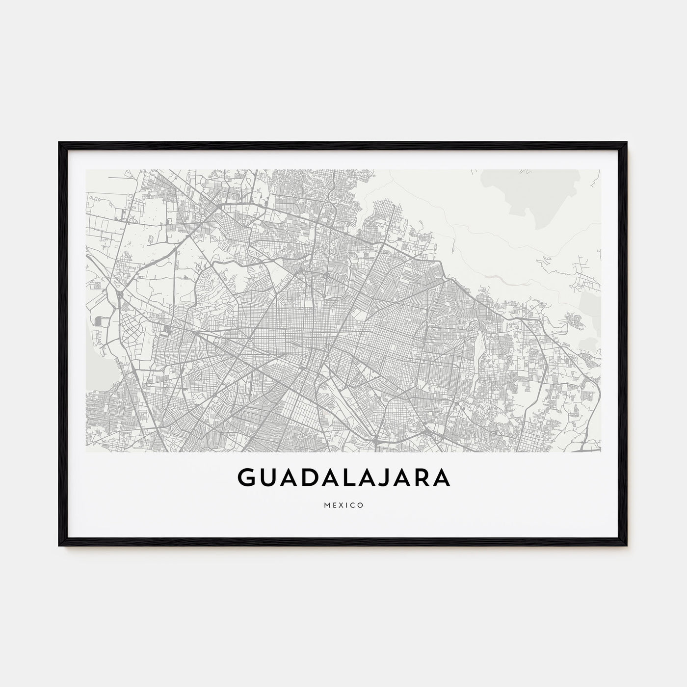 Guadalajara Map Landscape Poster