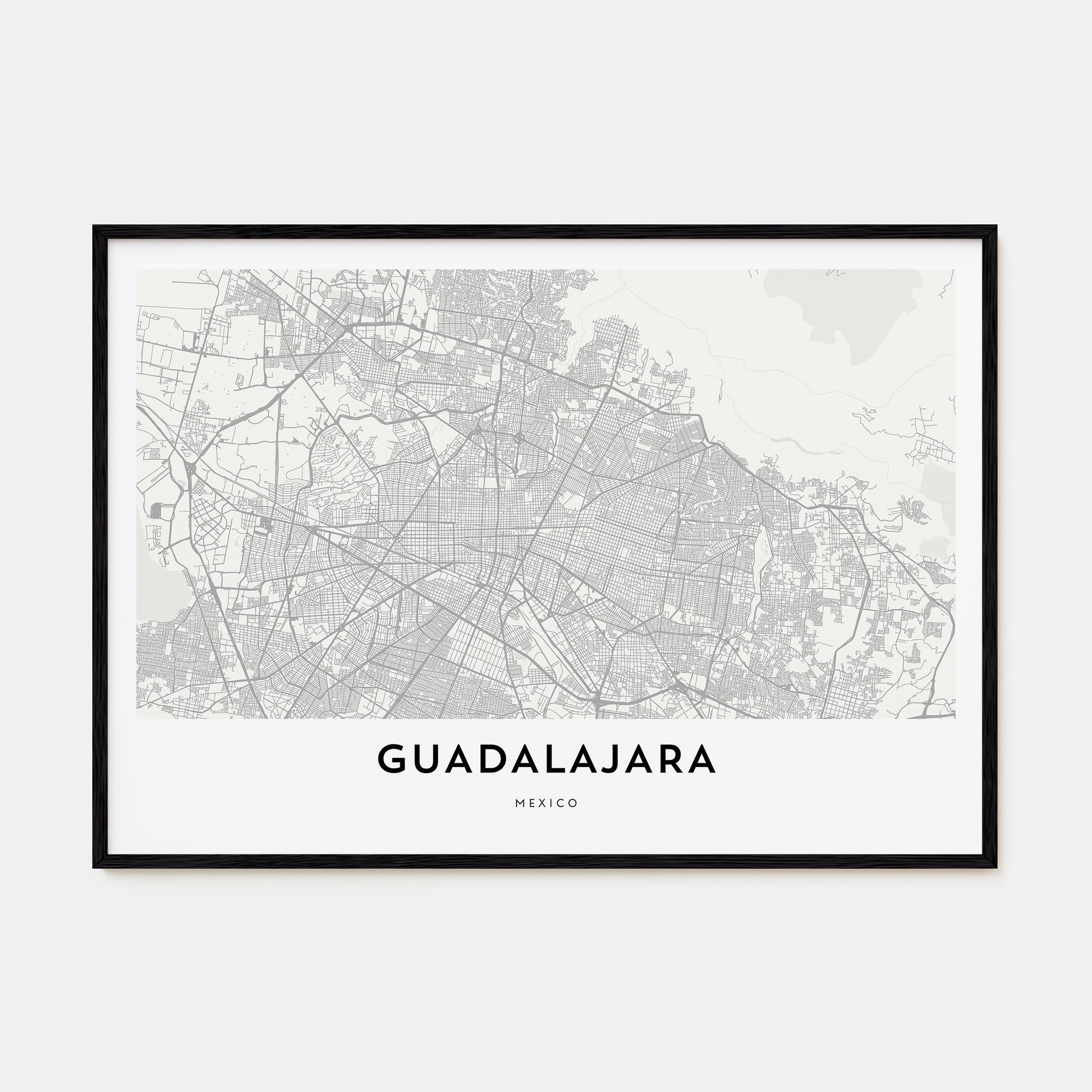 Guadalajara Map Landscape Poster
