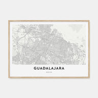 Guadalajara Map Landscape Poster