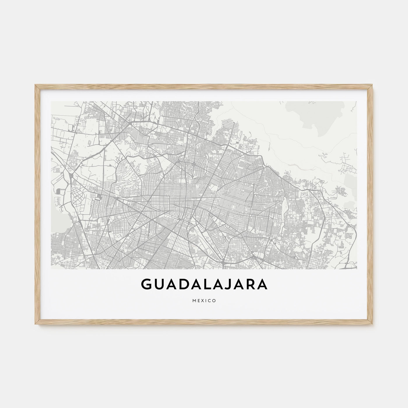 Guadalajara Map Landscape Poster