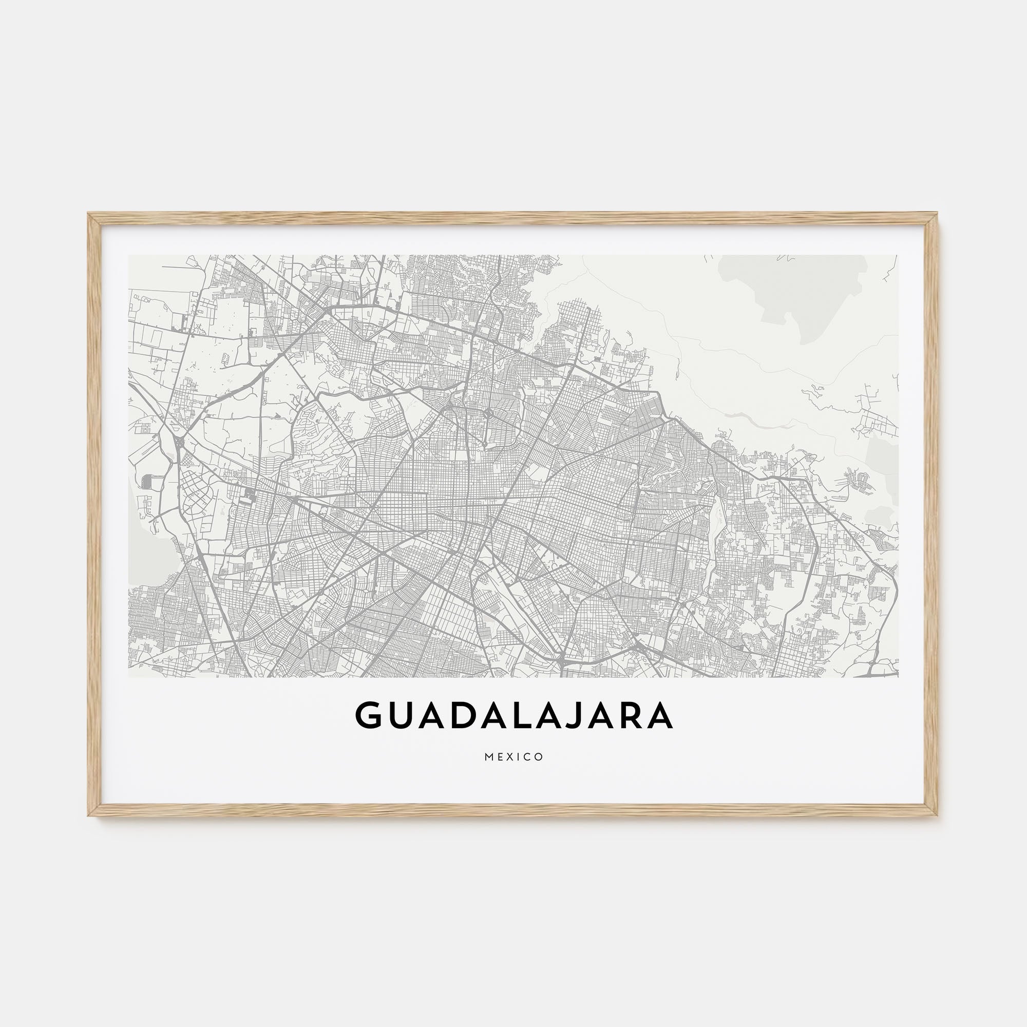 Guadalajara Map Landscape Poster