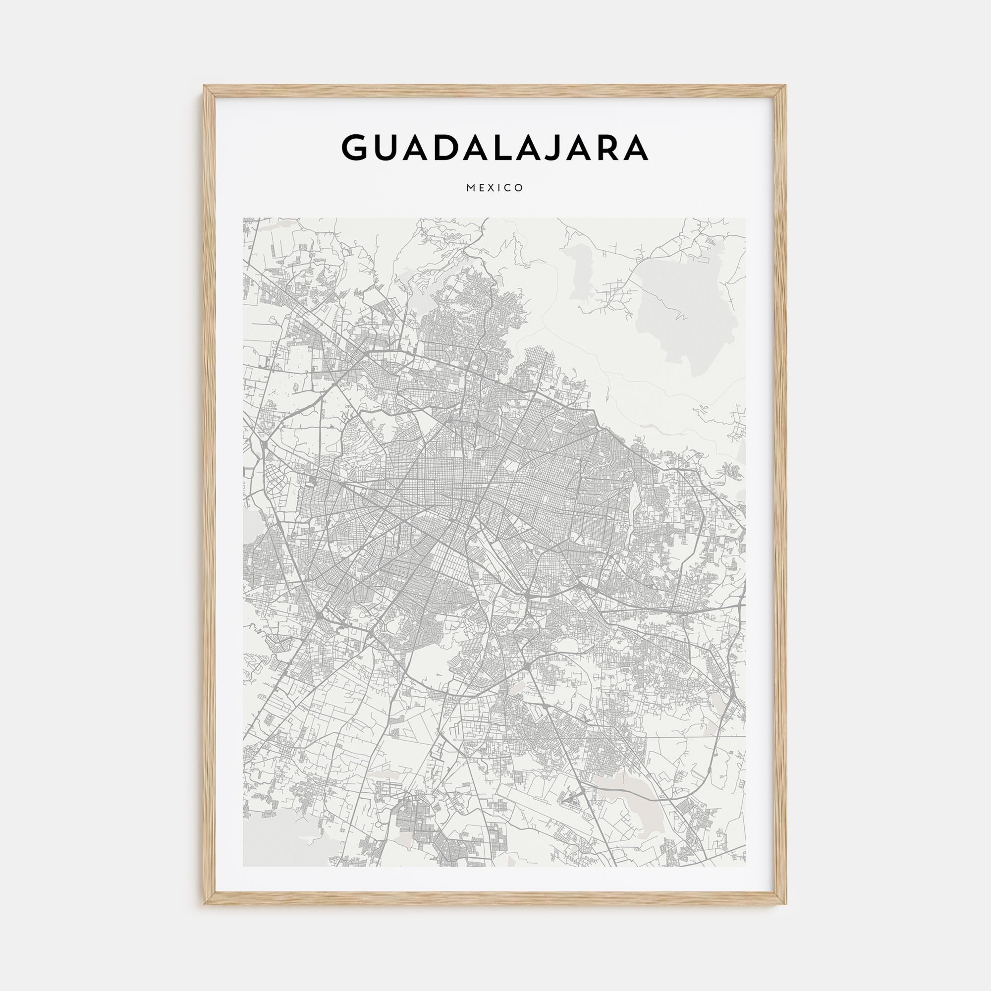 Guadalajara Map Portrait Poster