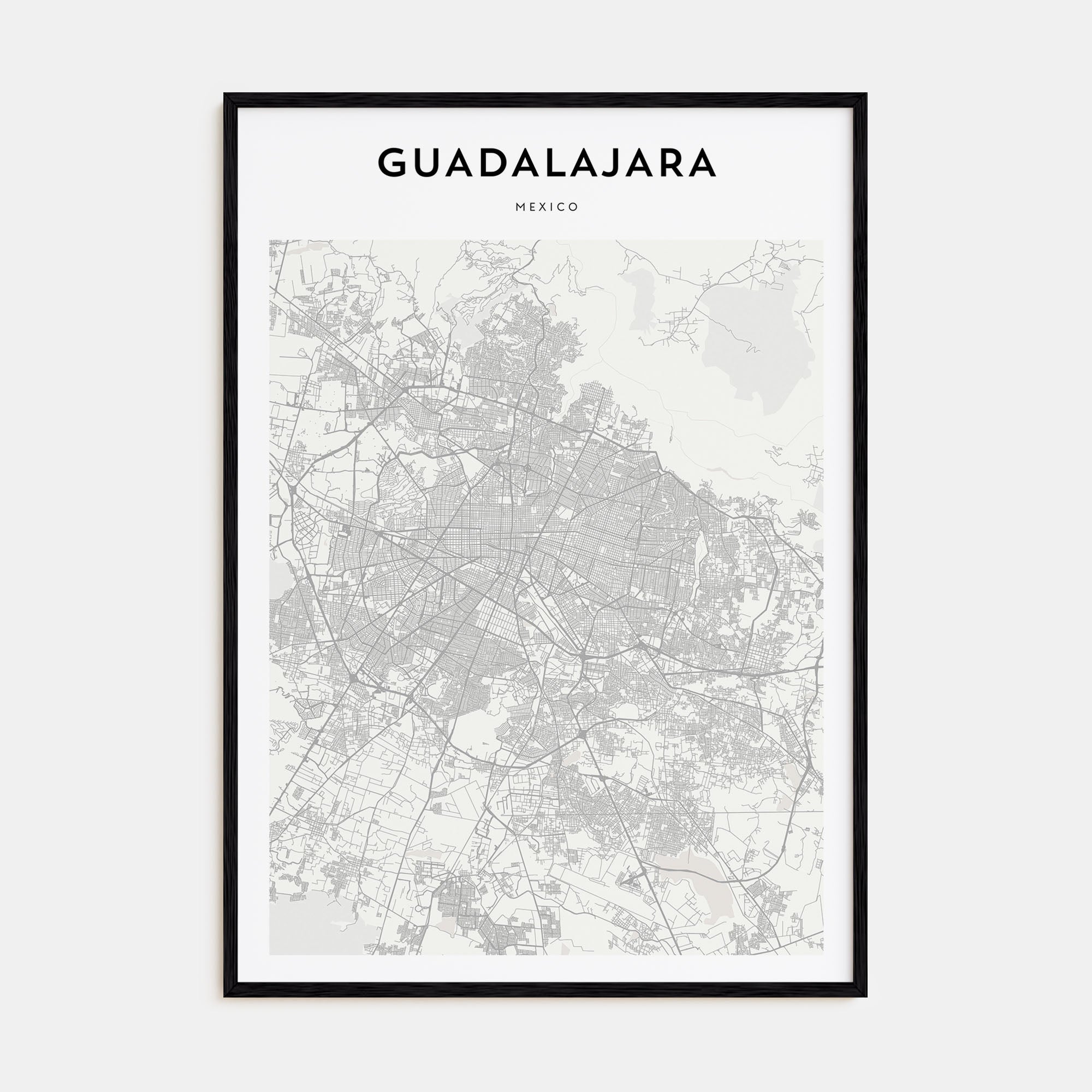 Guadalajara Map Portrait Poster