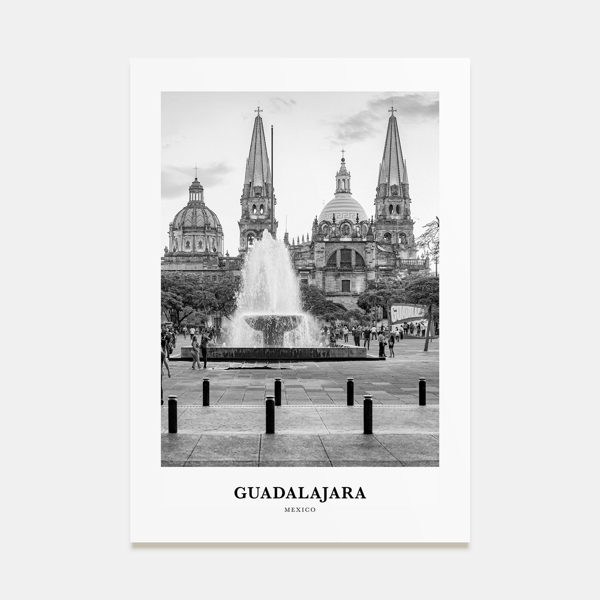 Guadalajara Portrait B&W No 1 Poster