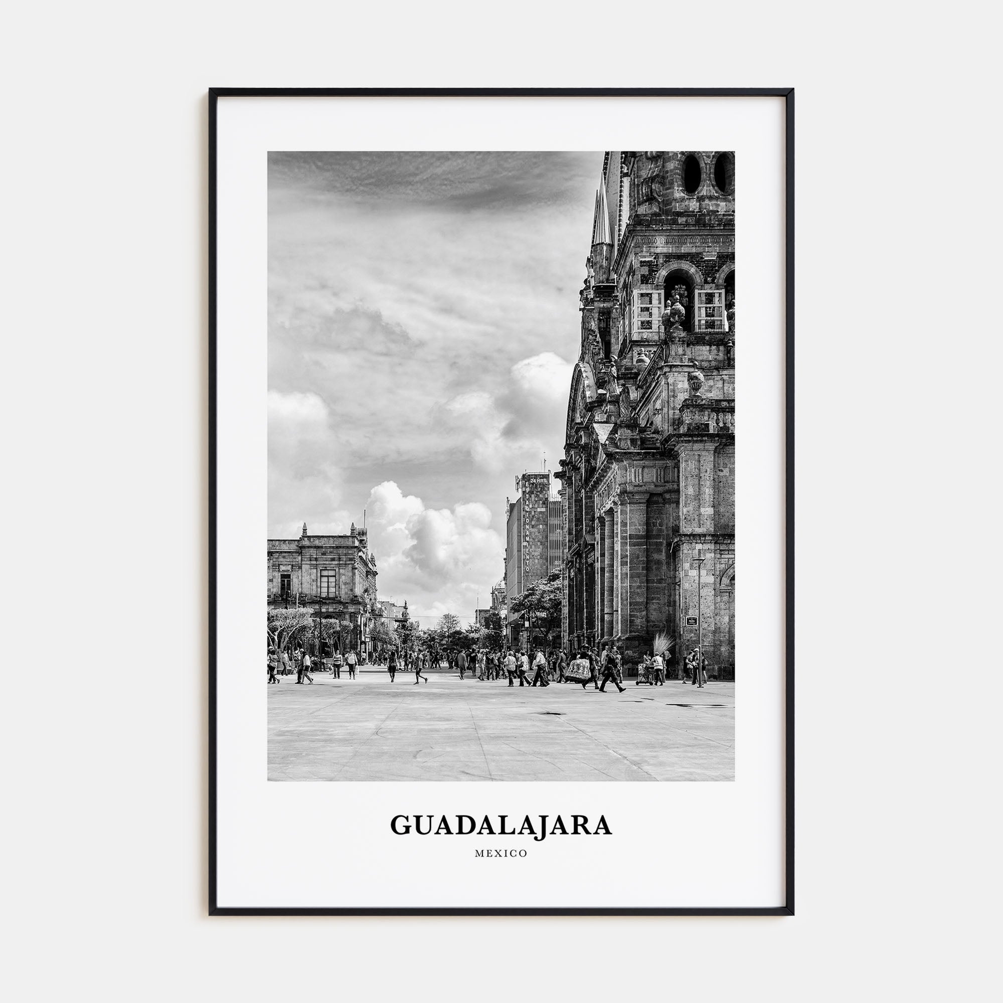 Guadalajara Portrait B&W No 2 Poster