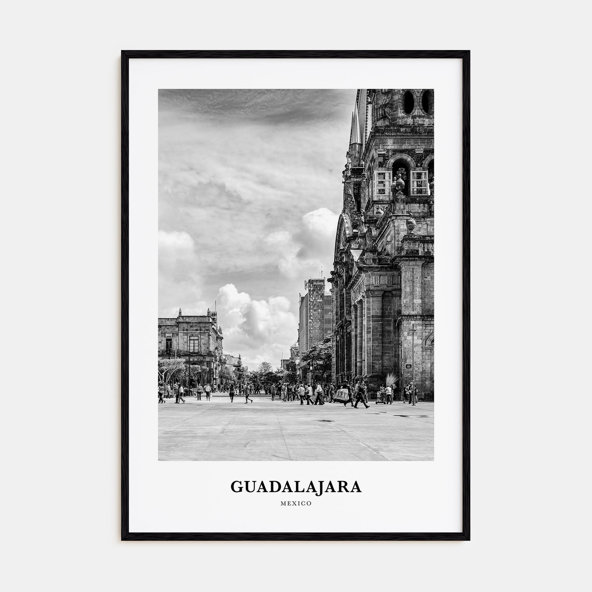 Guadalajara Portrait B&W No 2 Poster