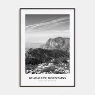 Guadalupe Mountains Portrait B&W Poster