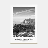 Guadalupe Mountains Portrait B&W Poster