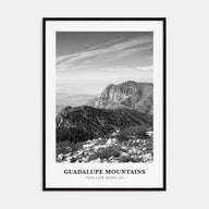 Guadalupe Mountains Portrait B&W Poster