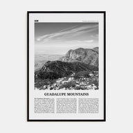 Guadalupe Mountains Travel B&W Poster