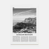 Guadalupe Mountains Travel B&W Poster