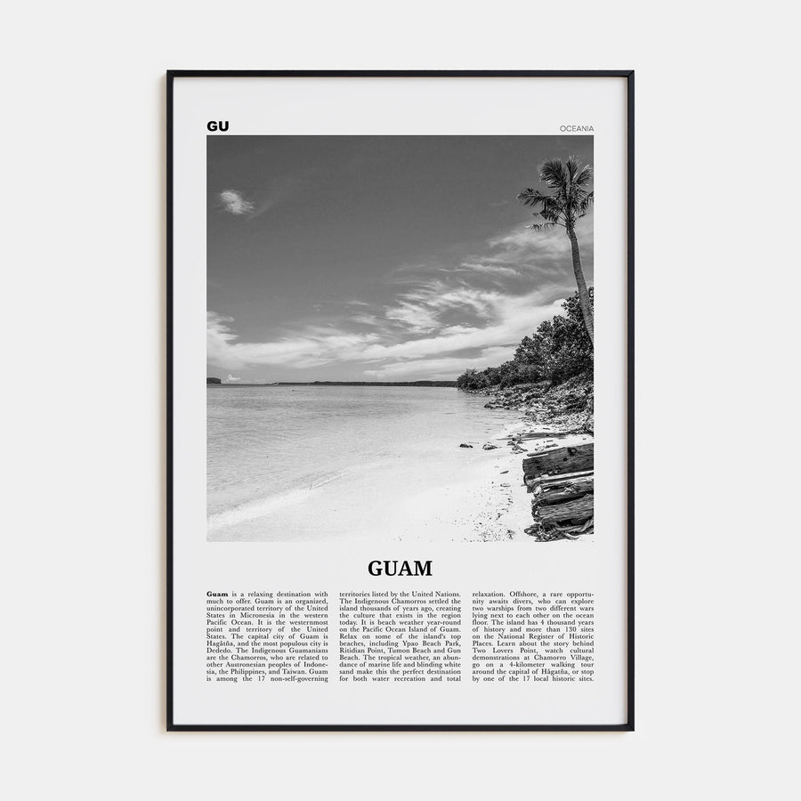 Guam Travel B&W Poster