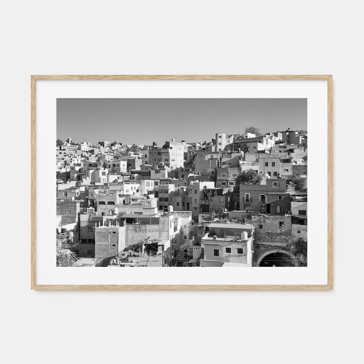 Guanajuato City Landscape B&W Poster