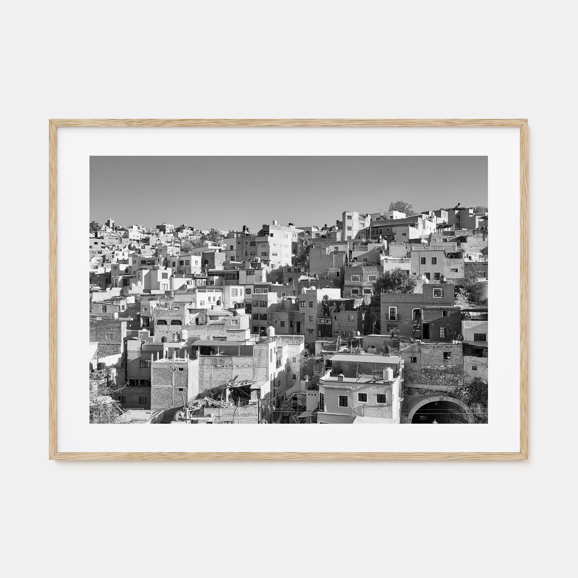 Guanajuato City Landscape B&W Poster