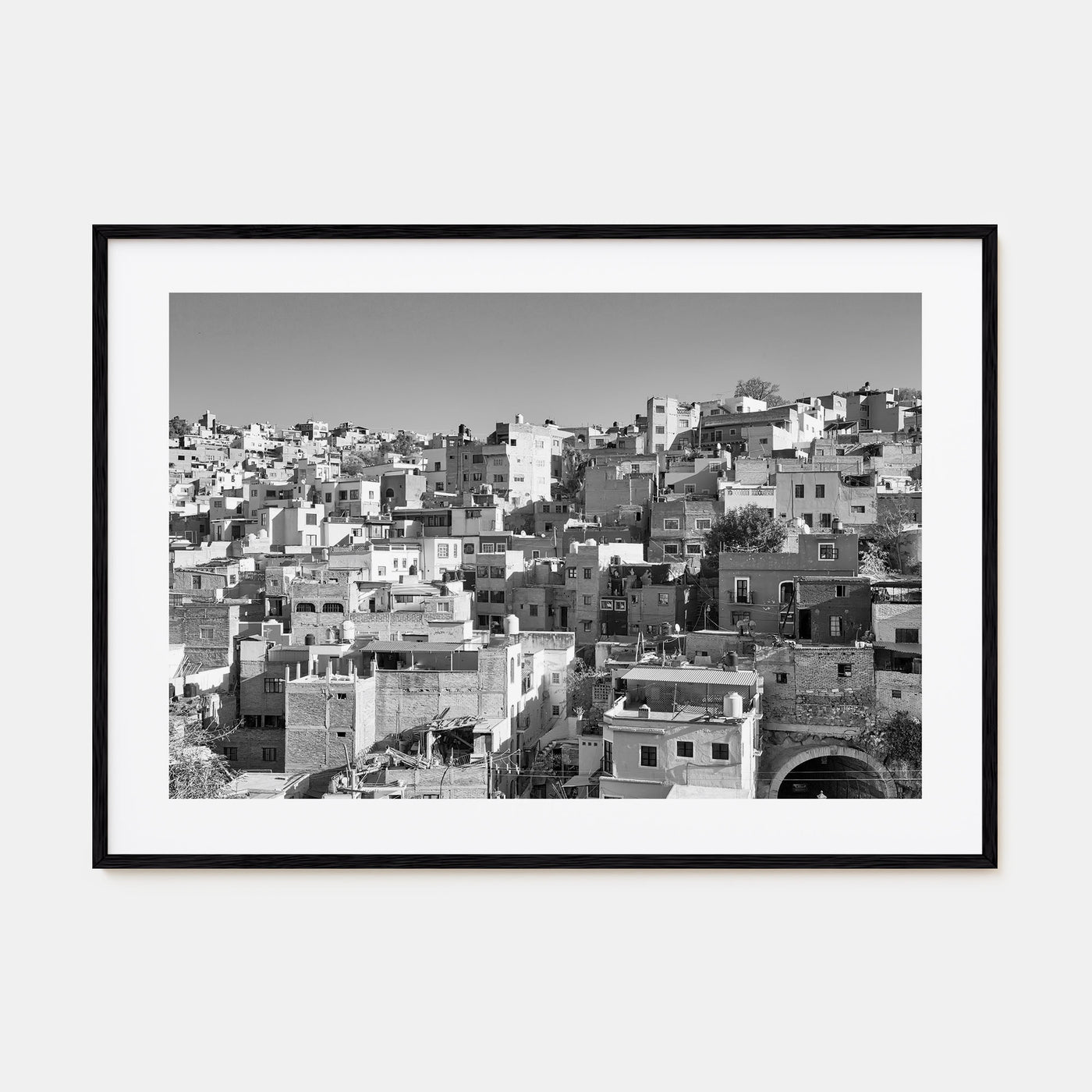 Guanajuato City Landscape B&W Poster