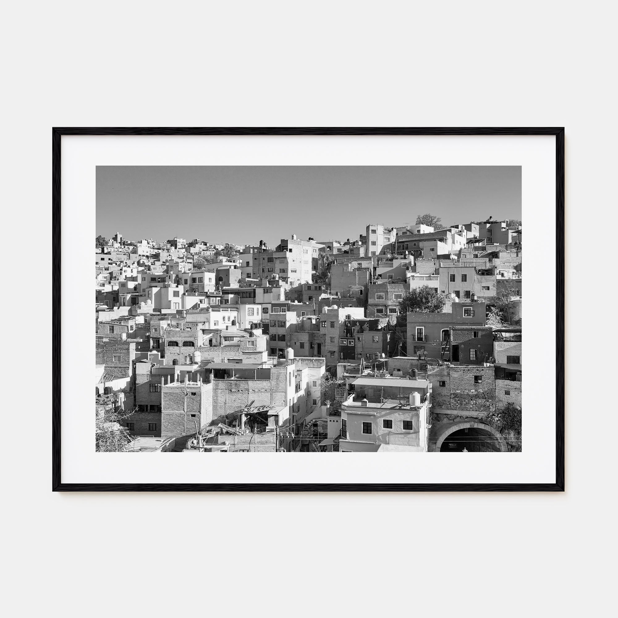 Guanajuato City Landscape B&W Poster