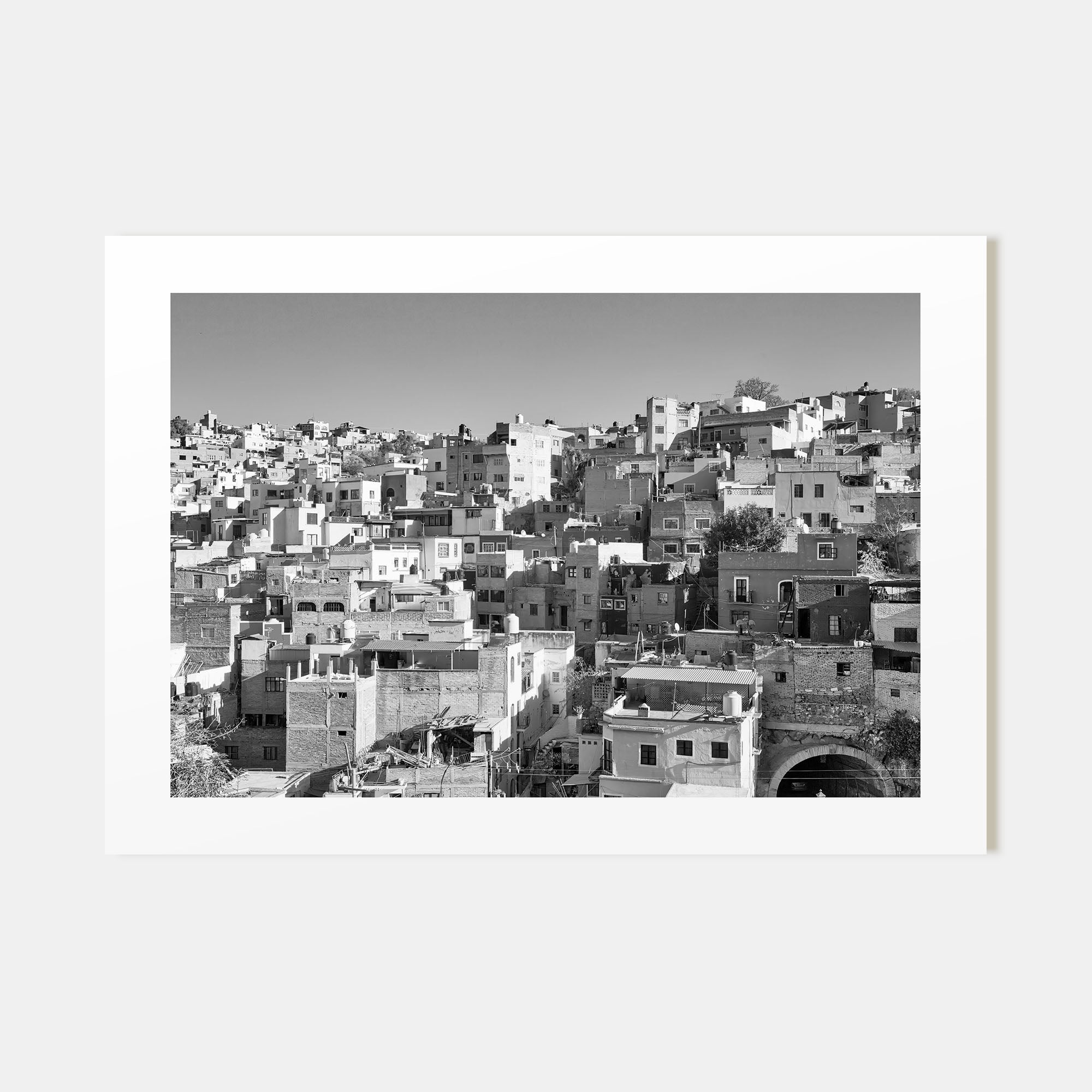Guanajuato City Landscape B&W Poster