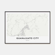 Guanajuato City Map Landscape Poster