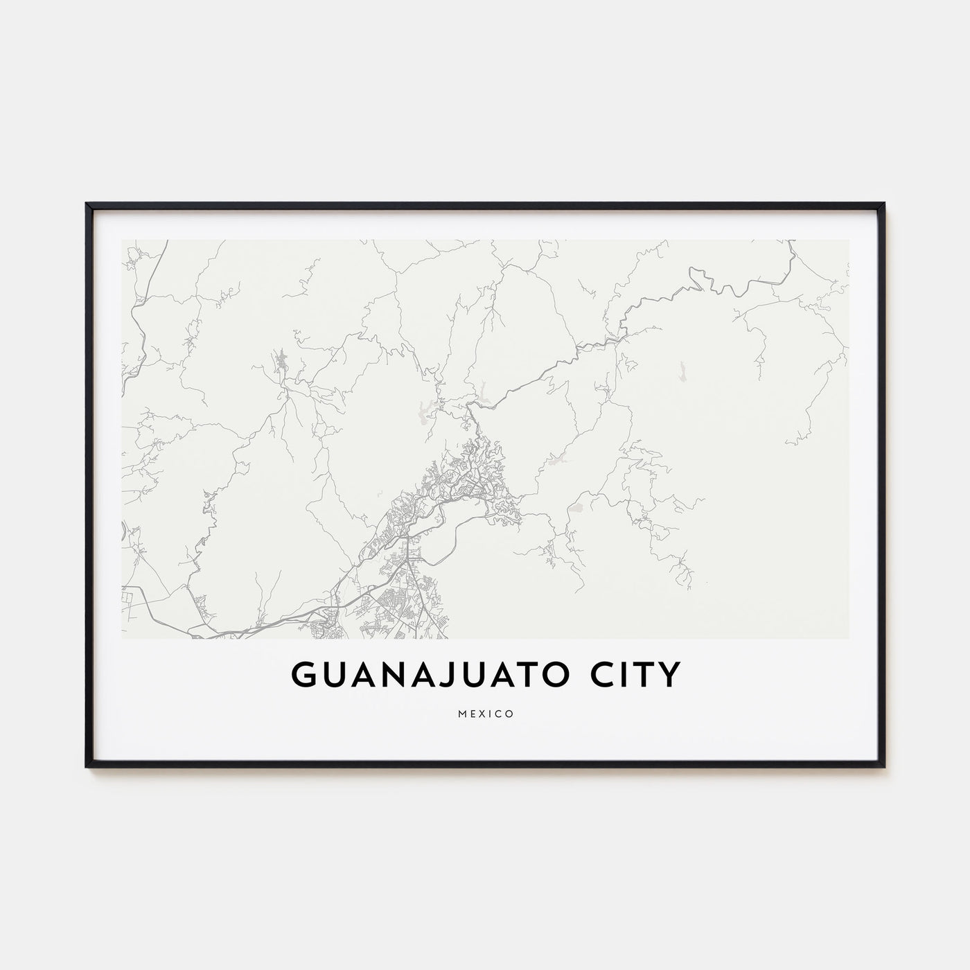Guanajuato City Map Landscape Poster