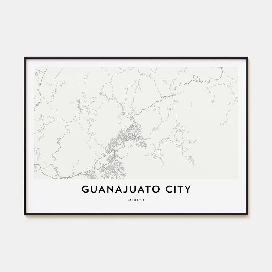 Guanajuato City Map Landscape Poster