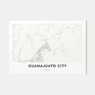 Guanajuato City Map Landscape Poster