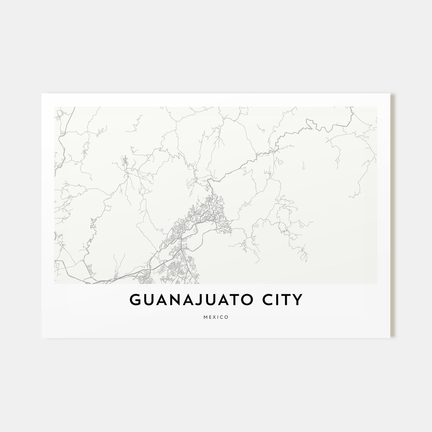 Guanajuato City Map Landscape Poster