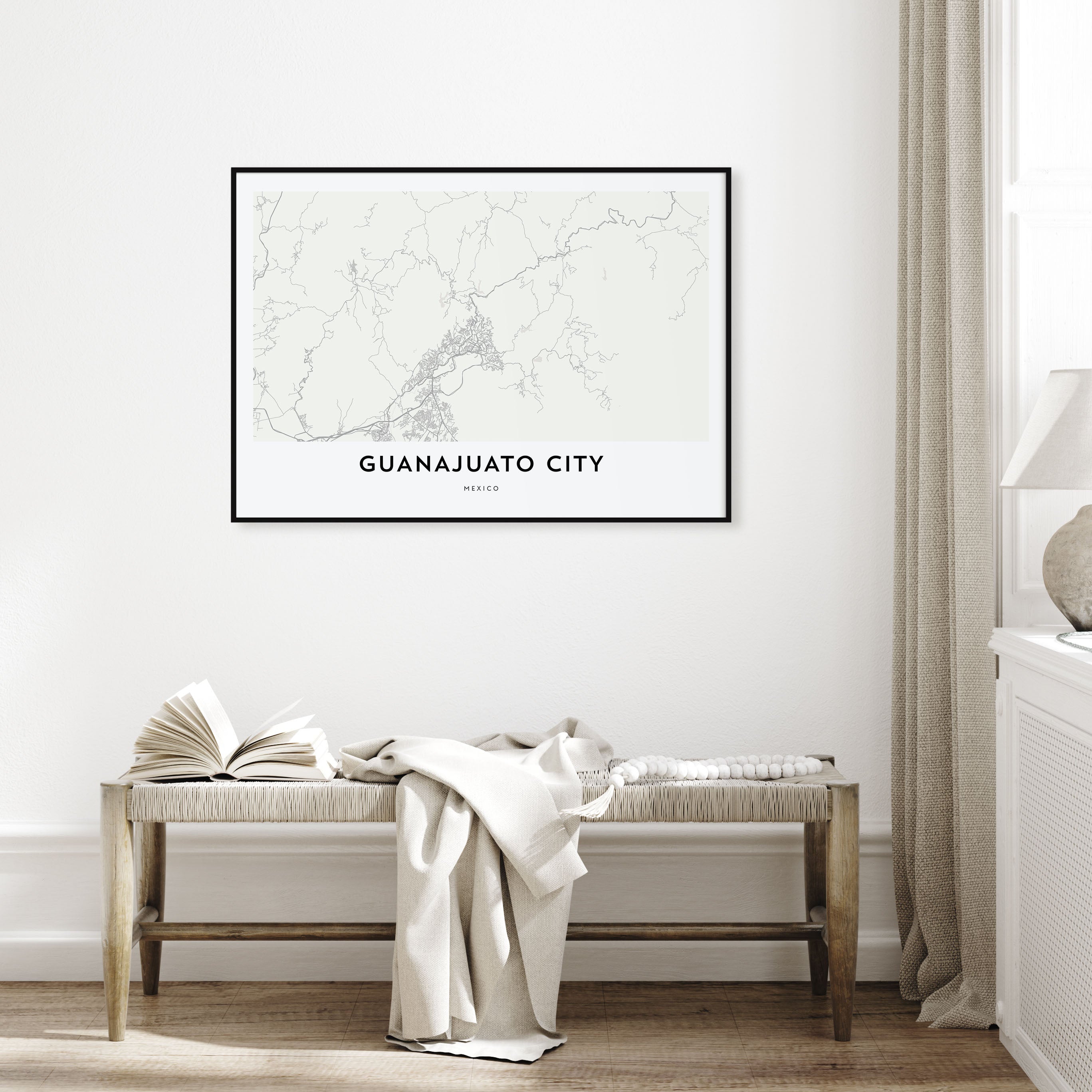 Guanajuato City Map Landscape Poster