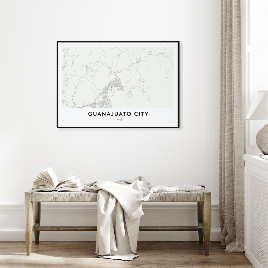 Guanajuato City Map Landscape Poster