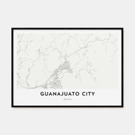 Guanajuato City Map Landscape Poster