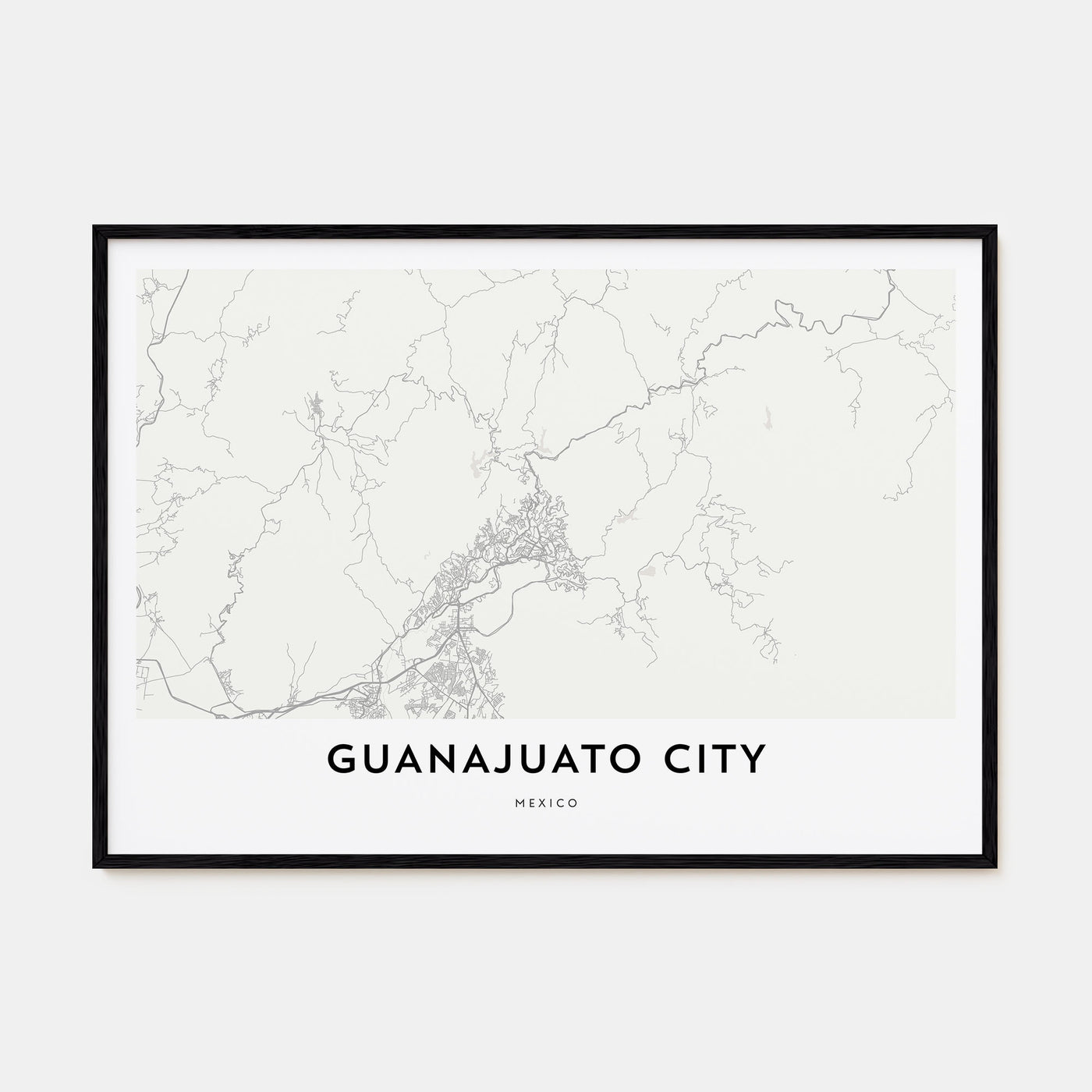Guanajuato City Map Landscape Poster