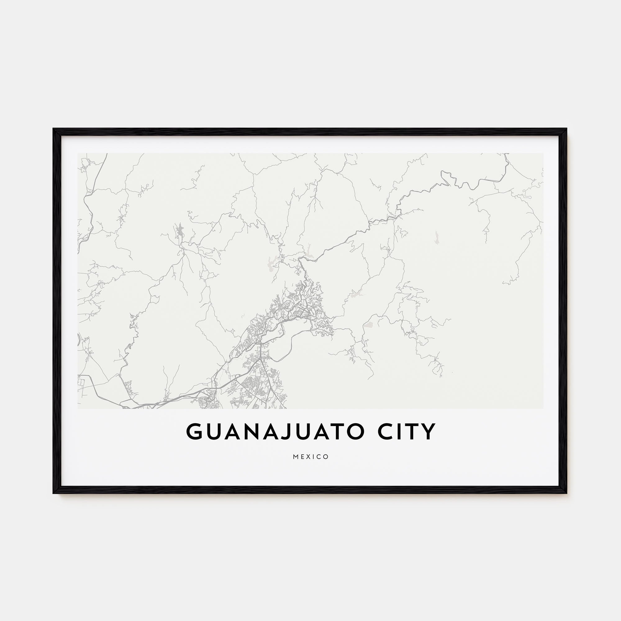 Guanajuato City Map Landscape Poster