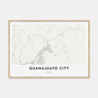 Guanajuato City Map Landscape Poster