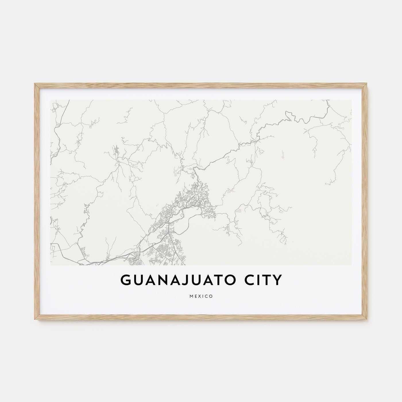 Guanajuato City Map Landscape Poster